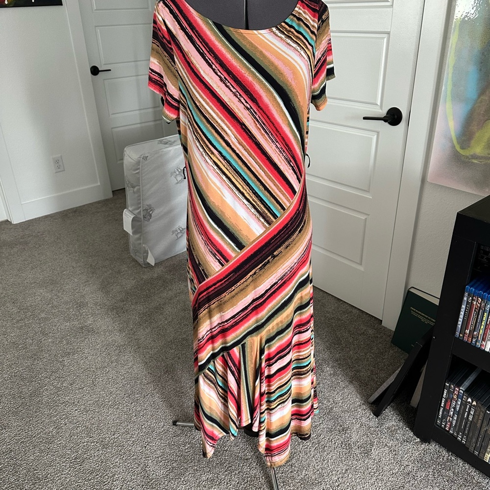 Danny & Nicole Red Orange High Low Sundress